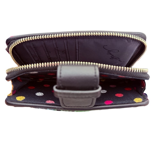 Vera Bradley Wristlet Wallet Havana Rose Zip Around Bifold Snap Multifunction - Picture 5 of 6